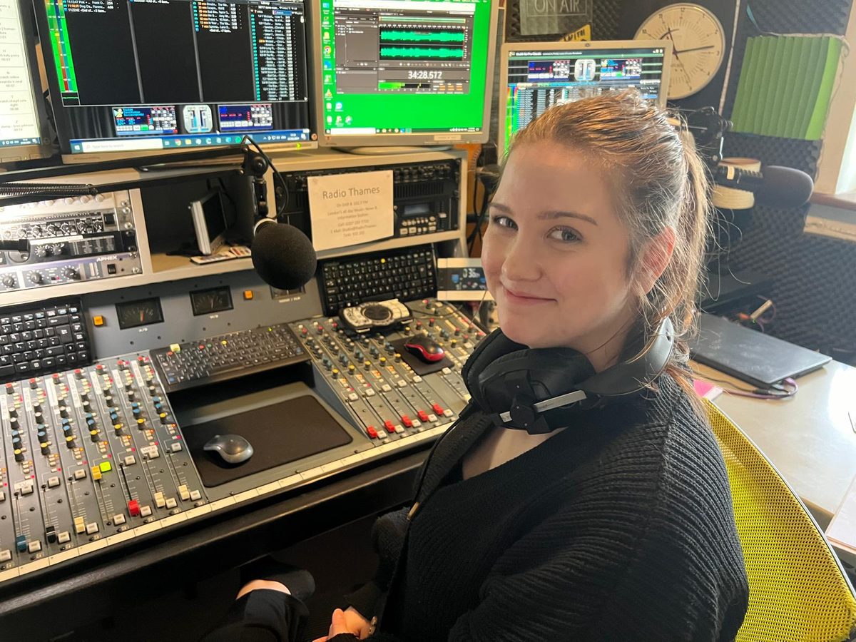 DJ Camilla recording her Radio 1 Show